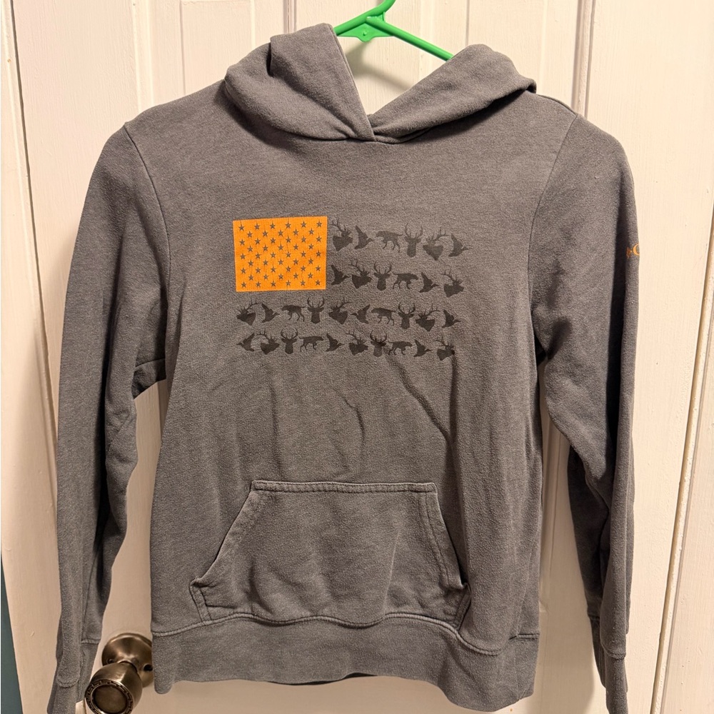 Columbia Gray Hoodie with Orange Star Graphic 10